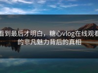 看到最后才明白，糖心vlog在线观看的非凡魅力背后的真相