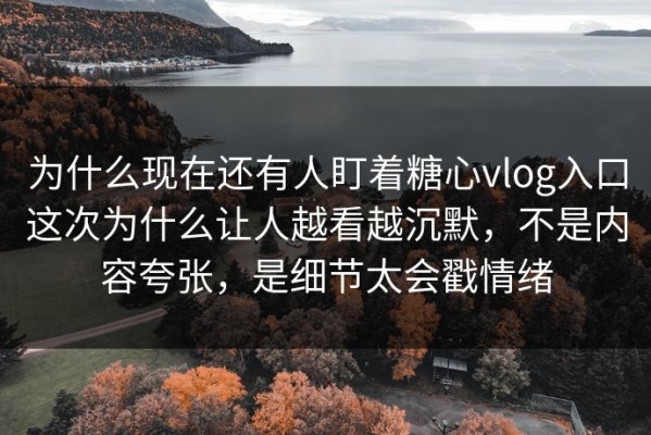 为什么现在还有人盯着糖心vlog入口这次为什么让人越看越沉默，不是内容夸张，是细节太会戳情绪