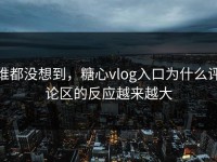 谁都没想到，糖心vlog入口为什么评论区的反应越来越大