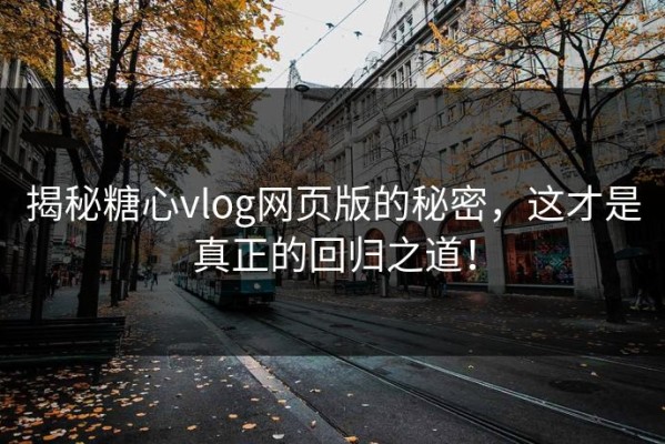 揭秘糖心vlog网页版的秘密，这才是真正的回归之道！