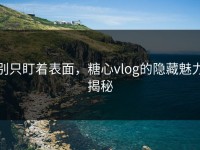 别只盯着表面，糖心vlog的隐藏魅力揭秘