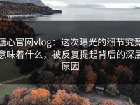 糖心官网vlog：这次曝光的细节究竟意味着什么，被反复提起背后的深层原因