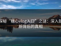 探秘“糖心vlog入口”之谜：深入剖析背后的真相