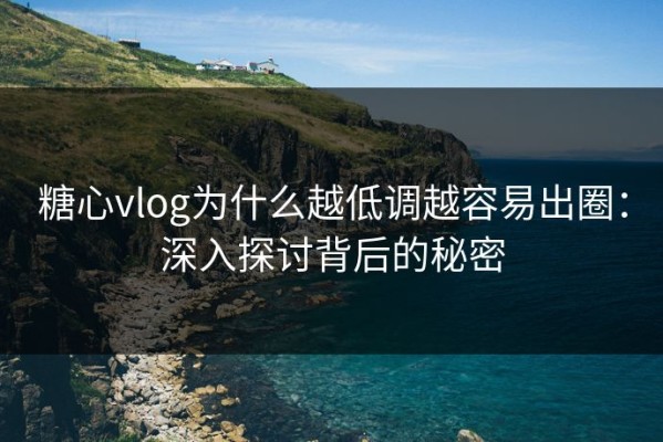 糖心vlog为什么越低调越容易出圈：深入探讨背后的秘密