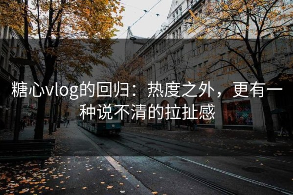 糖心vlog的回归：热度之外，更有一种说不清的拉扯感