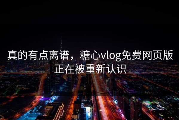 真的有点离谱，糖心vlog免费网页版正在被重新认识