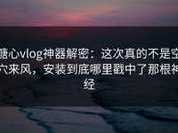 糖心vlog神器解密：这次真的不是空穴来风，安装到底哪里戳中了那根神经