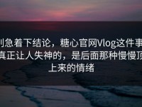 别急着下结论，糖心官网Vlog这件事，真正让人失神的，是后面那种慢慢顶上来的情绪