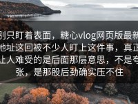 别只盯着表面，糖心vlog网页版最新地址这回被不少人盯上这件事，真正让人难受的是后面那层意思，不是夸张，是那股后劲确实压不住
