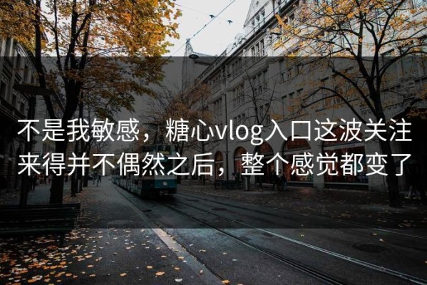 不是我敏感，糖心vlog入口这波关注来得并不偶然之后，整个感觉都变了