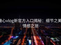 糖心vlog新官方入口揭秘：细节之美，情感之旅