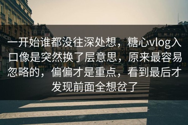 一开始谁都没往深处想，糖心vlog入口像是突然换了层意思，原来最容易忽略的，偏偏才是重点，看到最后才发现前面全想岔了