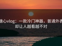 糖心vlog：一款冷门神器，普通外表却让人越看越不对