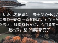 起初还以为是误会，关于糖心vlog入口看似平静却一直有暗流，别怪大家反应大，确实有触发点，冷门角度一翻出来，整个理解都变了