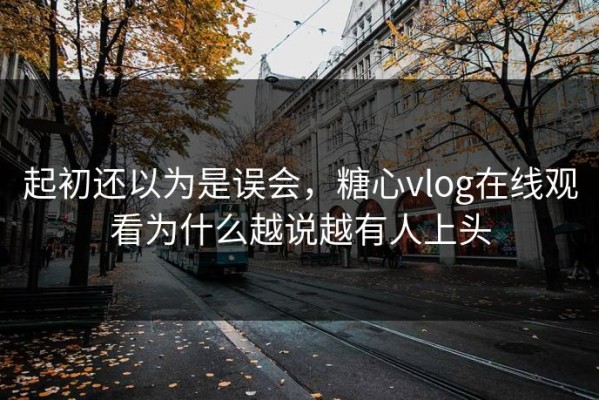 起初还以为是误会，糖心vlog在线观看为什么越说越有人上头