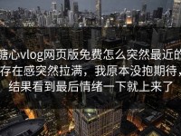糖心vlog网页版免费怎么突然最近的存在感突然拉满，我原本没抱期待，结果看到最后情绪一下就上来了