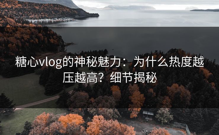 糖心vlog的神秘魅力：为什么热度越压越高？细节揭秘