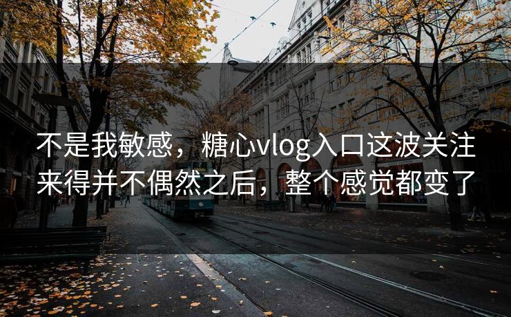 不是我敏感，糖心vlog入口这波关注来得并不偶然之后，整个感觉都变了