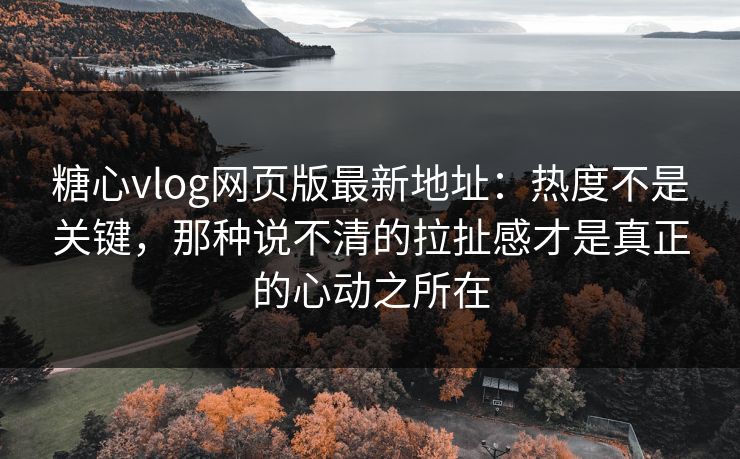 糖心vlog网页版最新地址：热度不是关键，那种说不清的拉扯感才是真正的心动之所在