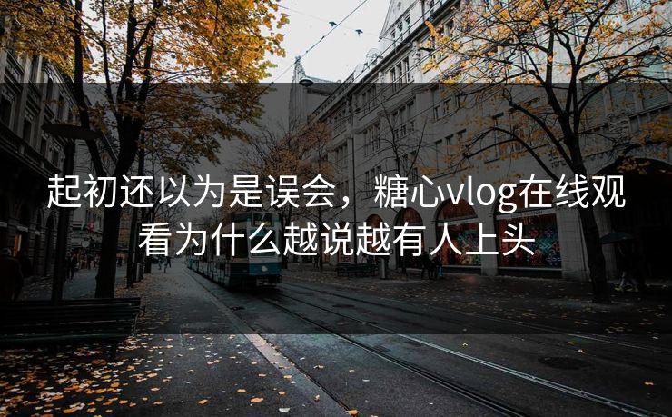 起初还以为是误会，糖心vlog在线观看为什么越说越有人上头