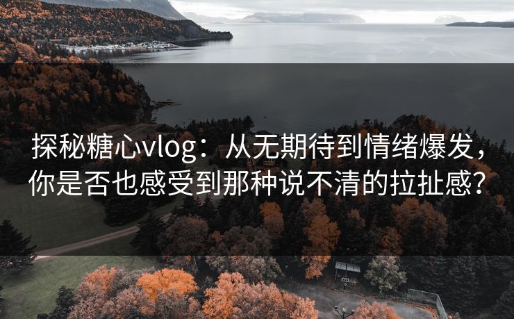 探秘糖心vlog：从无期待到情绪爆发，你是否也感受到那种说不清的拉扯感？