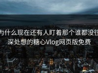 为什么现在还有人盯着那个谁都没往深处想的糖心Vlog网页版免费