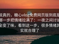 说真的，糖心vlog免费网页版到底是哪一步把情绪拉满了：一夜之间讨论全变了味，看到这一步，很多情绪其实就合理了