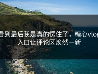 看到最后我是真的愣住了，糖心vlog入口让评论区焕然一新