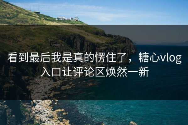 看到最后我是真的愣住了，糖心vlog入口让评论区焕然一新
