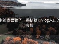 别被表面骗了，揭秘糖心vlog入口的真相