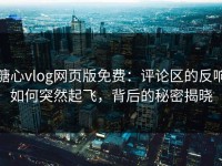 糖心vlog网页版免费：评论区的反响如何突然起飞，背后的秘密揭晓