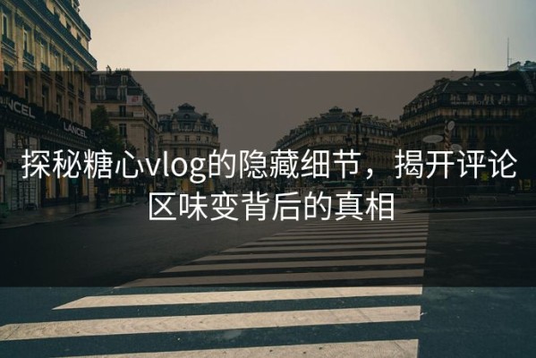 探秘糖心vlog的隐藏细节，揭开评论区味变背后的真相