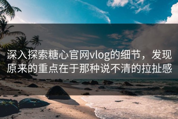 深入探索糖心官网vlog的细节，发现原来的重点在于那种说不清的拉扯感