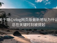 关于糖心vlog网页版最新地址为什么总在关键时刻被提起