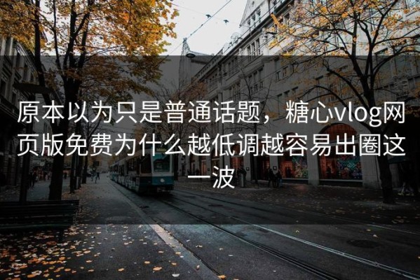 原本以为只是普通话题，糖心vlog网页版免费为什么越低调越容易出圈这一波