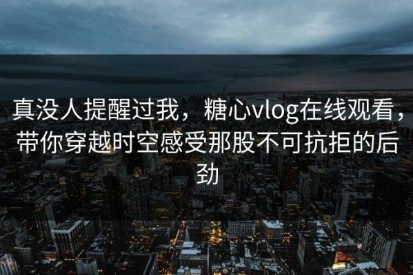 真没人提醒过我，糖心vlog在线观看，带你穿越时空感受那股不可抗拒的后劲