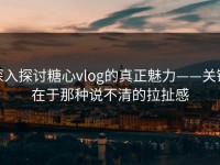 深入探讨糖心vlog的真正魅力——关键在于那种说不清的拉扯感