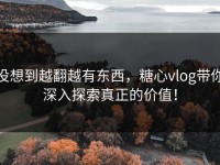 没想到越翻越有东西，糖心vlog带你深入探索真正的价值！