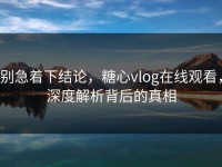 别急着下结论，糖心vlog在线观看，深度解析背后的真相