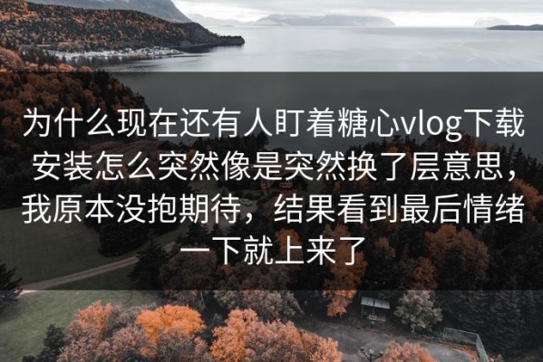 为什么现在还有人盯着糖心vlog下载安装怎么突然像是突然换了层意思，我原本没抱期待，结果看到最后情绪一下就上来了