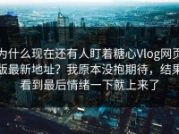 为什么现在还有人盯着糖心Vlog网页版最新地址？我原本没抱期待，结果看到最后情绪一下就上来了