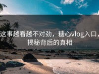 这事越看越不对劲，糖心vlog入口，揭秘背后的真相