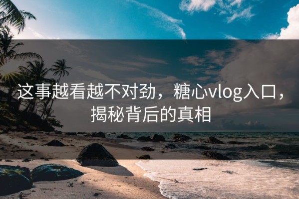 这事越看越不对劲，糖心vlog入口，揭秘背后的真相