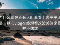 为什么现在还有人盯着看上去平平无奇，糖心vlog在线观看这波关注来得并不偶然