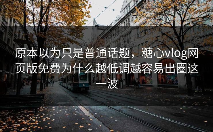 原本以为只是普通话题，糖心vlog网页版免费为什么越低调越容易出圈这一波