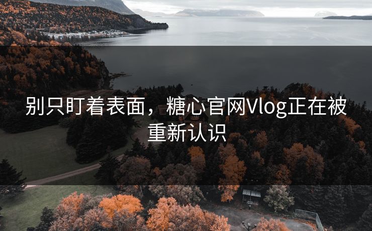 别只盯着表面,糖心官网Vlog正在被重新认识 别只盯着表面,糖心官网Vlog正在被重新认识