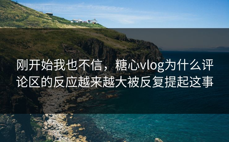 刚开始我也不信,糖心vlog为什么评论区的反应越来越大被反复提起这事 刚开始我也不信,糖心vlog为什么评论区的反应越来越大被反复提起这事