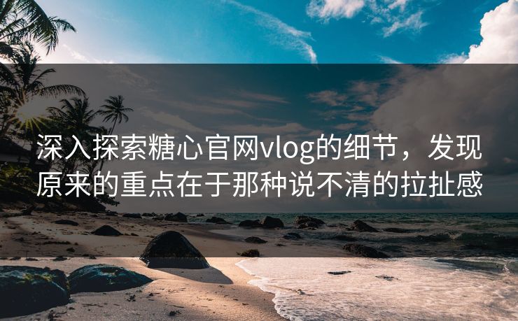 深入探索糖心官网vlog的细节，发现原来的重点在于那种说不清的拉扯感